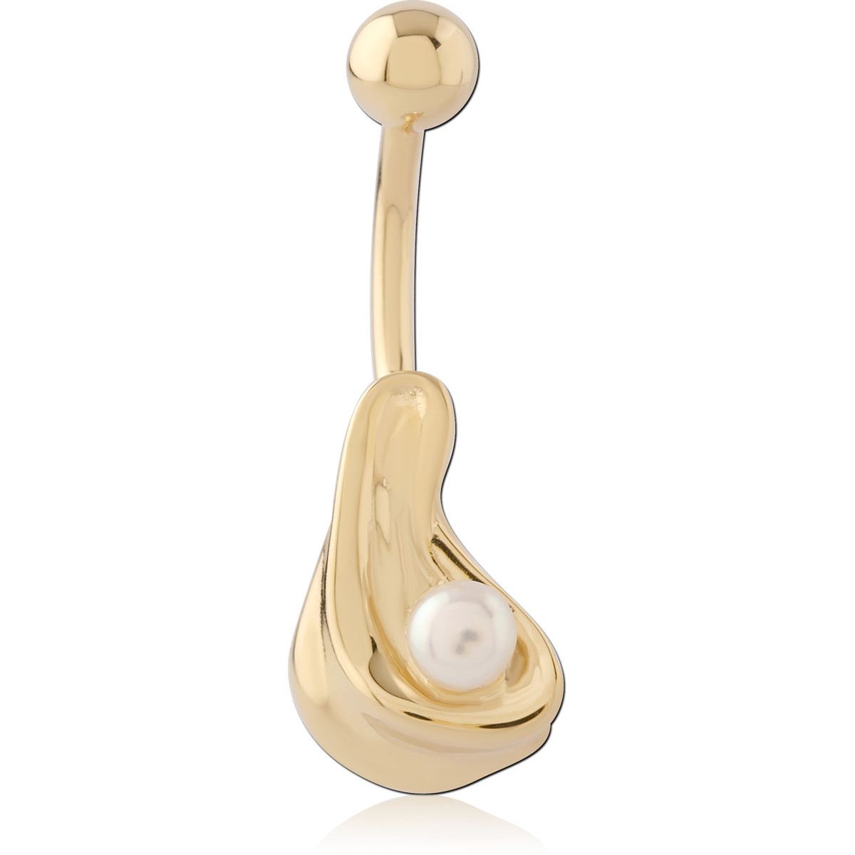316L GOLD PVD 18K COATED SURGICAL STEEL NAVEL BANANA
