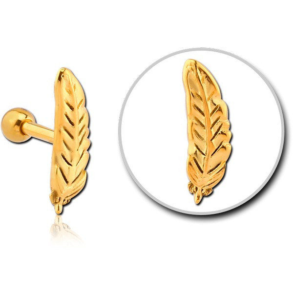 GOLD PVD 18K COATED SURGICAL STEEL TRAGUS MICRO BARBELL