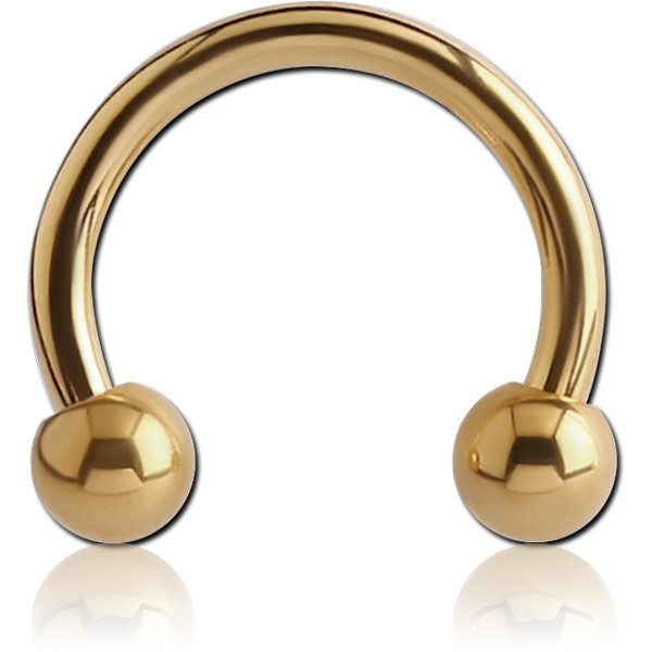 GOLD PVD 18K COATED SURGICAL STEEL MICRO CIRCULAR BARBELL