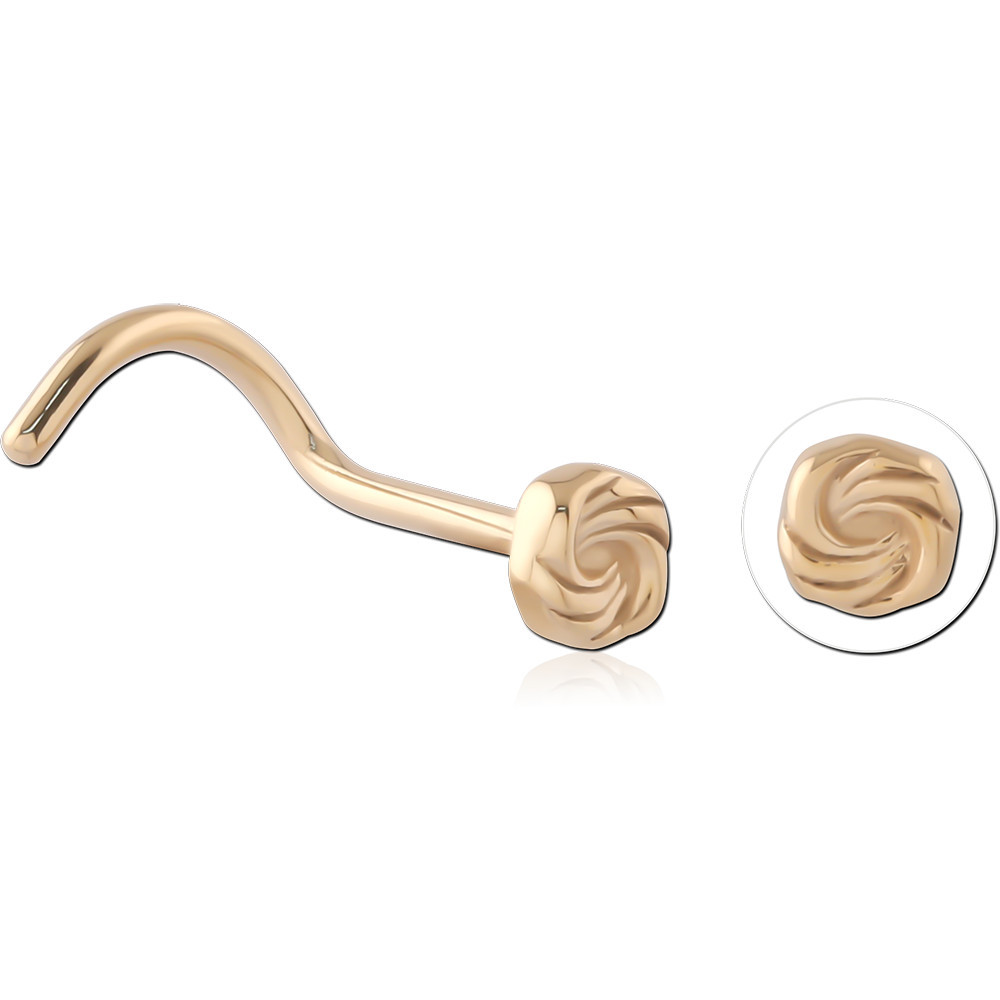 GOLD PVD 18K COATED SURGICAL STEEL CURVED NOSE STUD