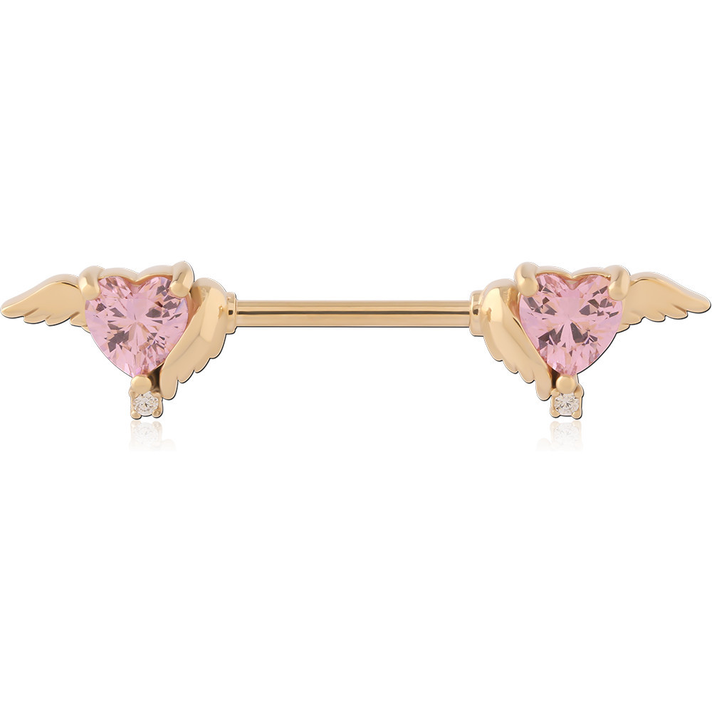 GOLD PVD 18K COATED SURGICAL STEEL NIPPLE BAR