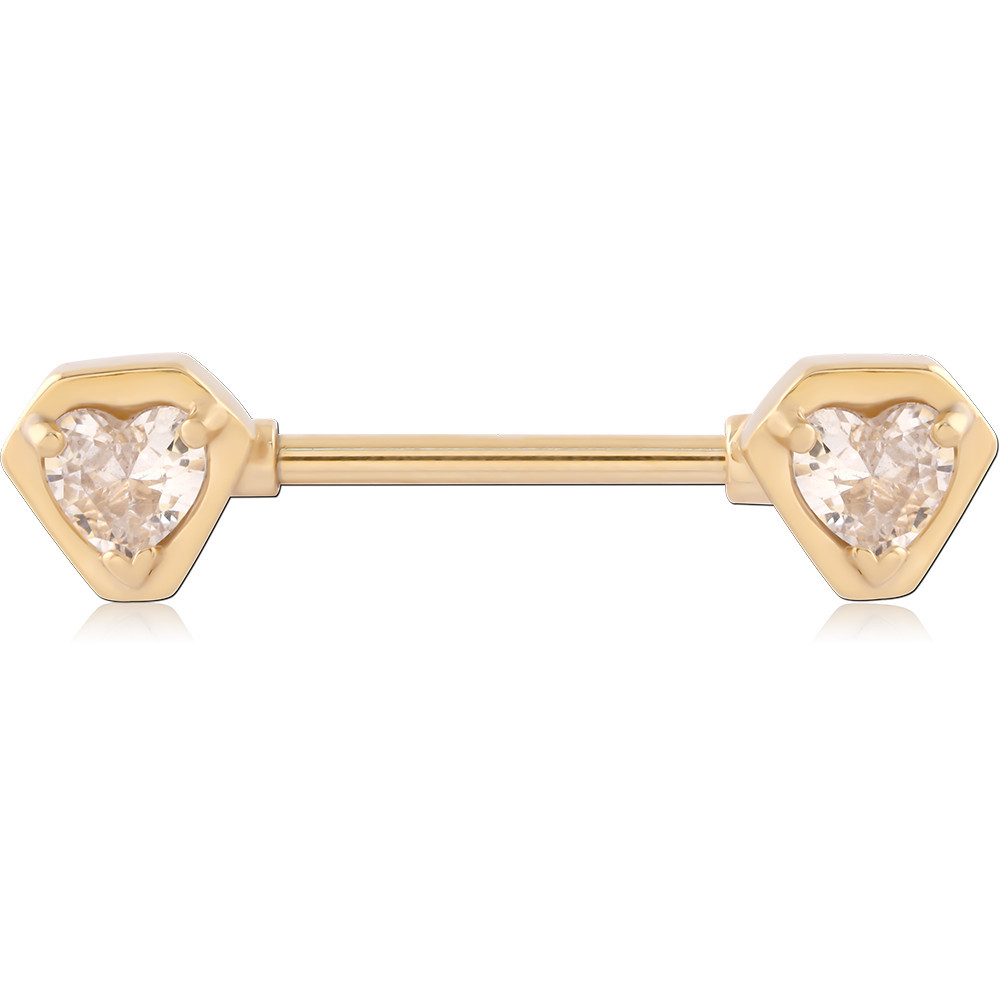 GOLD PVD 18K COATED SURGICAL STEEL NIPPLE BAR