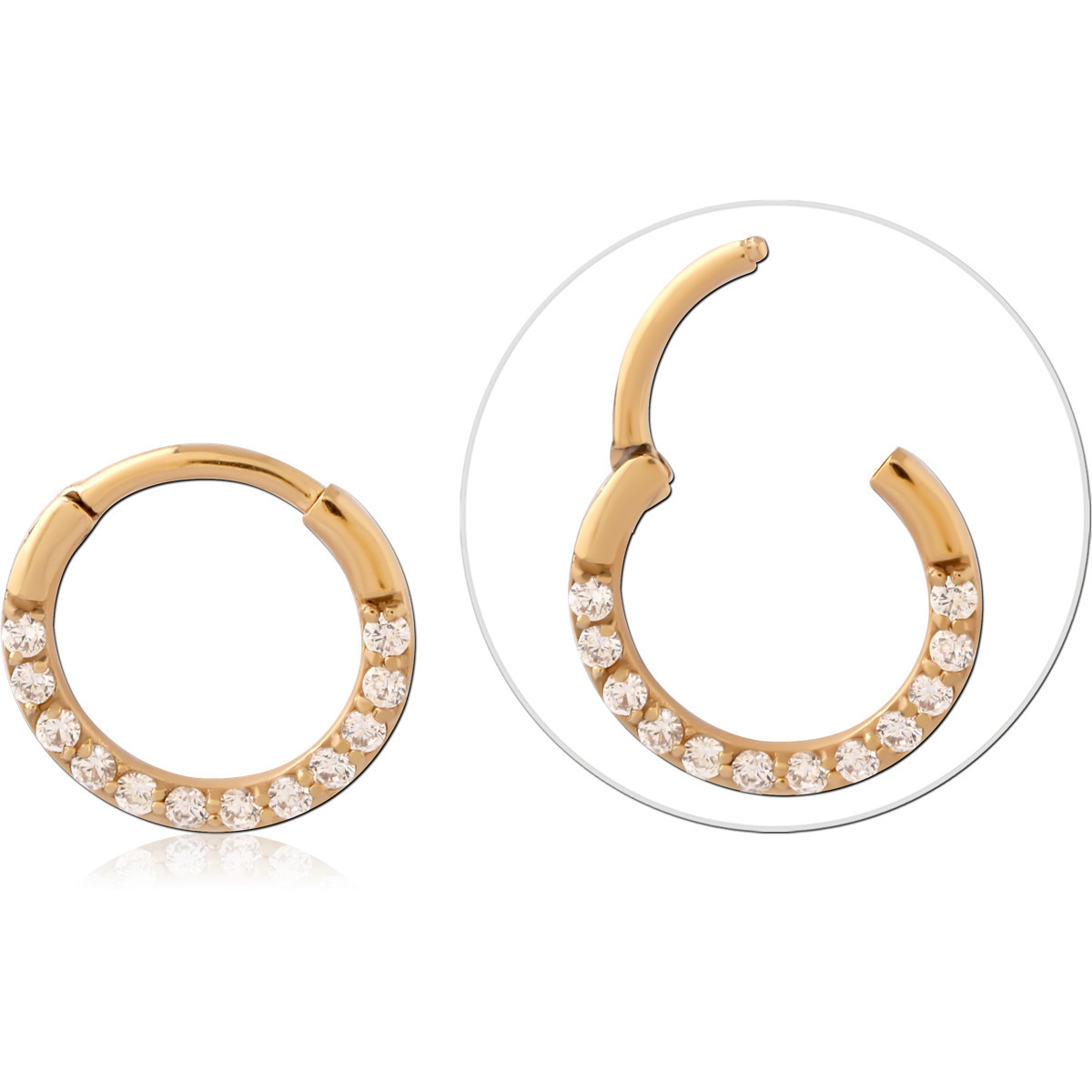 GOLD PVD 18K COATED SURGICAL STEEL JEWELLED MULTI PURPOSE CLICKER