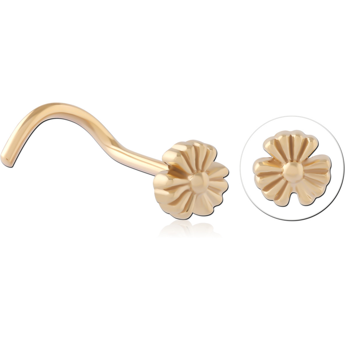 STERLING SILVER 925 GOLD PLATED 18K CURVED NOSE STUD