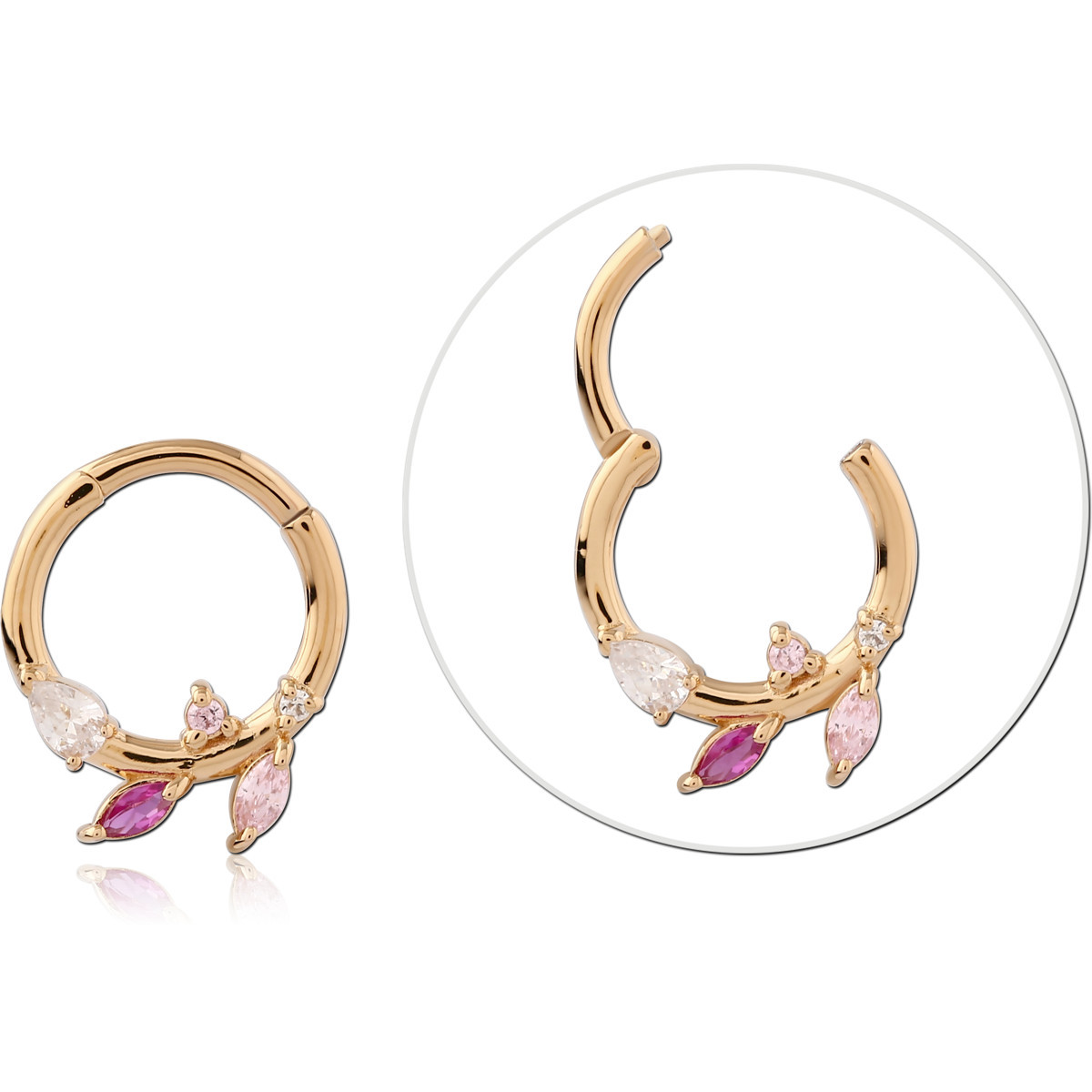 STERLING SILVER 925 GOLD PLATED 18K JEWELED MULTI PURPOSE CLICKER