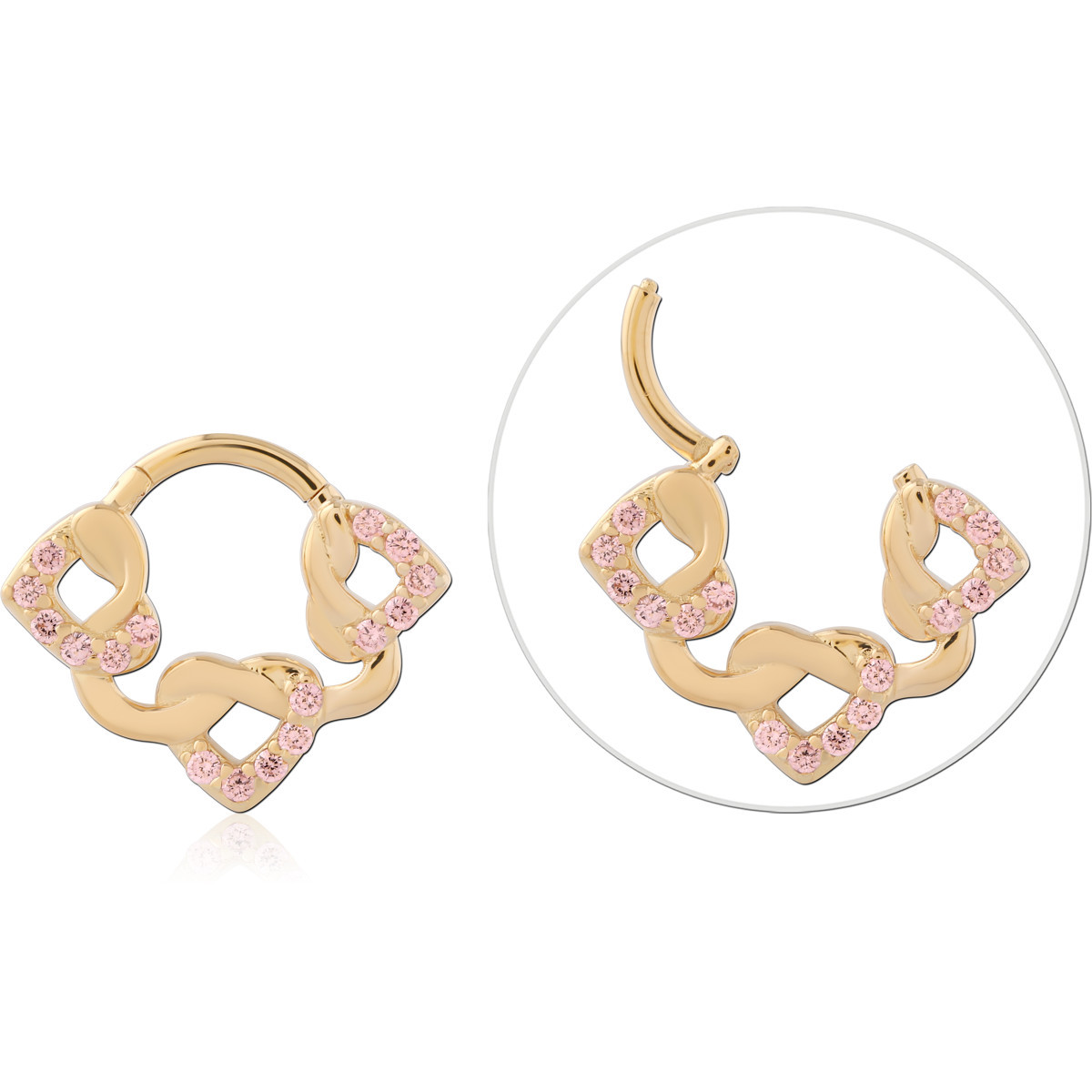 STERLING SILVER 925 GOLD PLATED 18K JEWELED MULTI PURPOSE CLICKER
