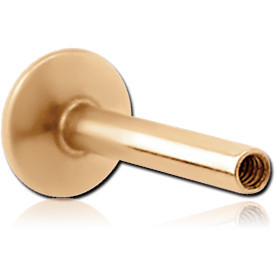 GOLD PVD 18K COATED TITANIUM INTERNALLY THREADED MICRO LABRET PIN