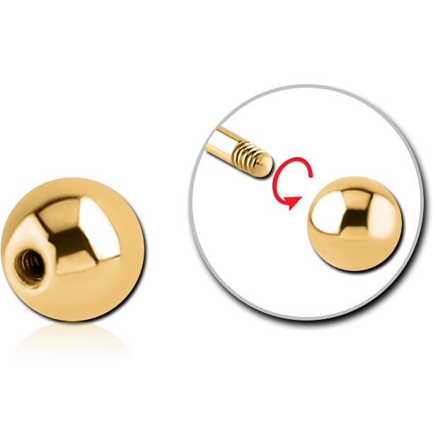 GOLD PVD 18K COATED TITANIUM MICRO BALL