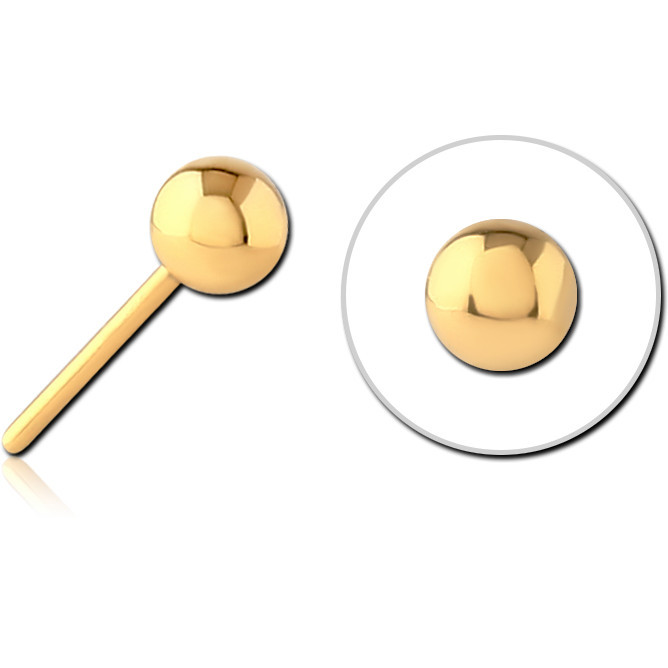 GOLD PVD 18K COATED TITANIUM THREADLESS BALL