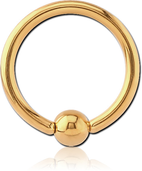 GOLD PVD COATED SURGICAL STEEL BALL CLOSURE RING