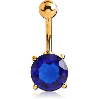 GOLD PVD COATED BRASS JEWELLED NAVEL BANANA