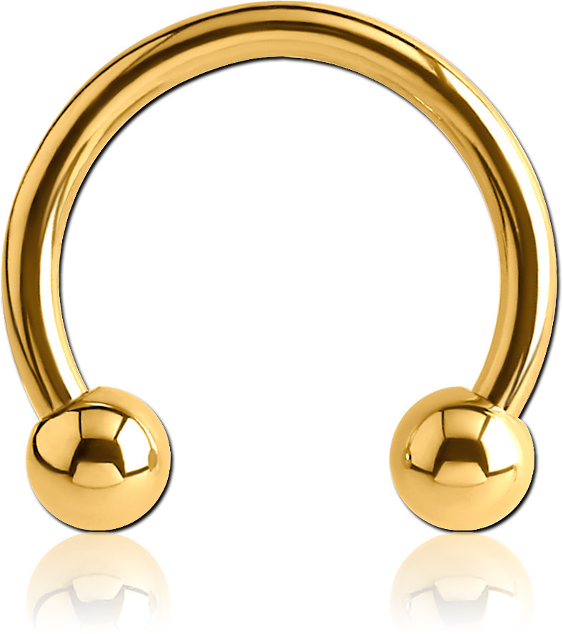 GOLD PVD COATED SURGICAL STEEL INTERNALLY THREADED CIRCULAR BARBELL