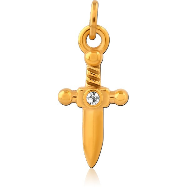GOLD PVD COATED SURGICAL STEEL CHARM
