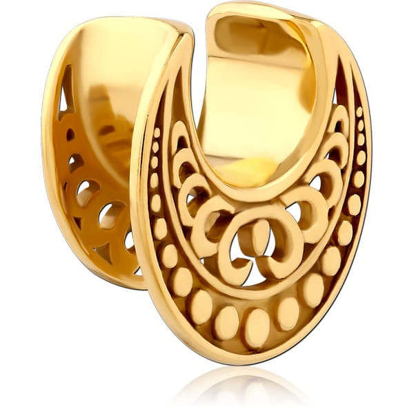 GOLD PVD COATED SURGICAL STEEL HALF TUNNEL