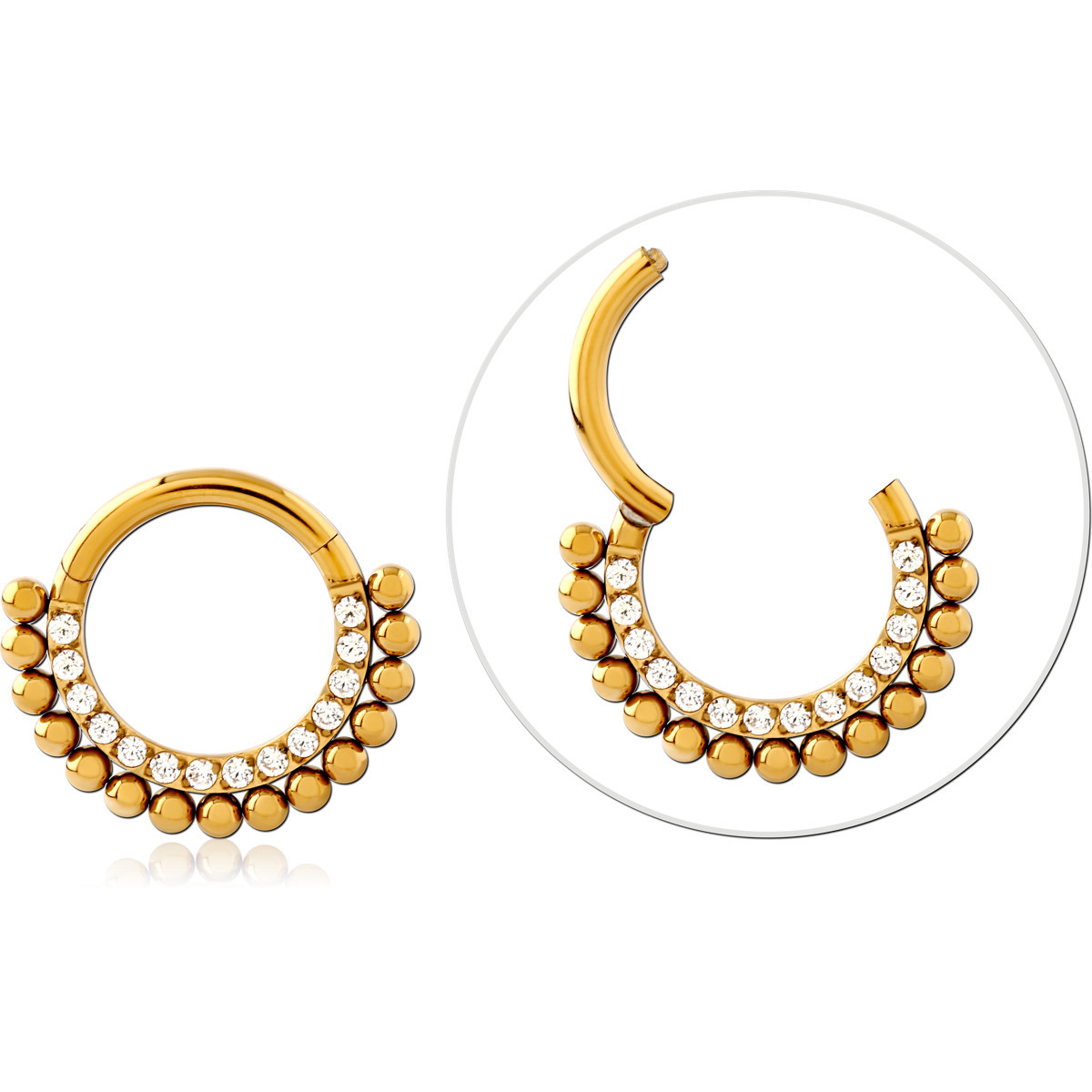 GOLD PVD COATED SURGICAL STEEL JEWELED MULTI PURPOSE CLICKER