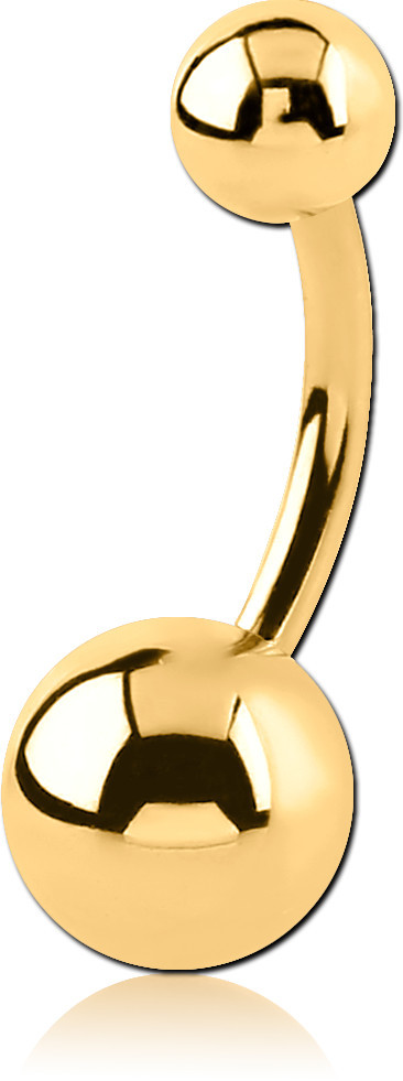 GOLD PVD COATED TITANIUM NAVEL BANANA