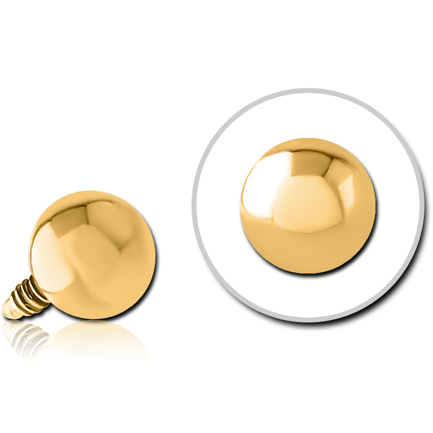 GOLD PVD COATED TITANIUM BALL FOR 1.6MM INTERNALLY THREADED PINS