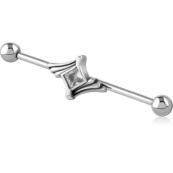 SURGICAL STEEL INDUSTRIAL BARBELL ADJUSTABLE SLIDING CHARM