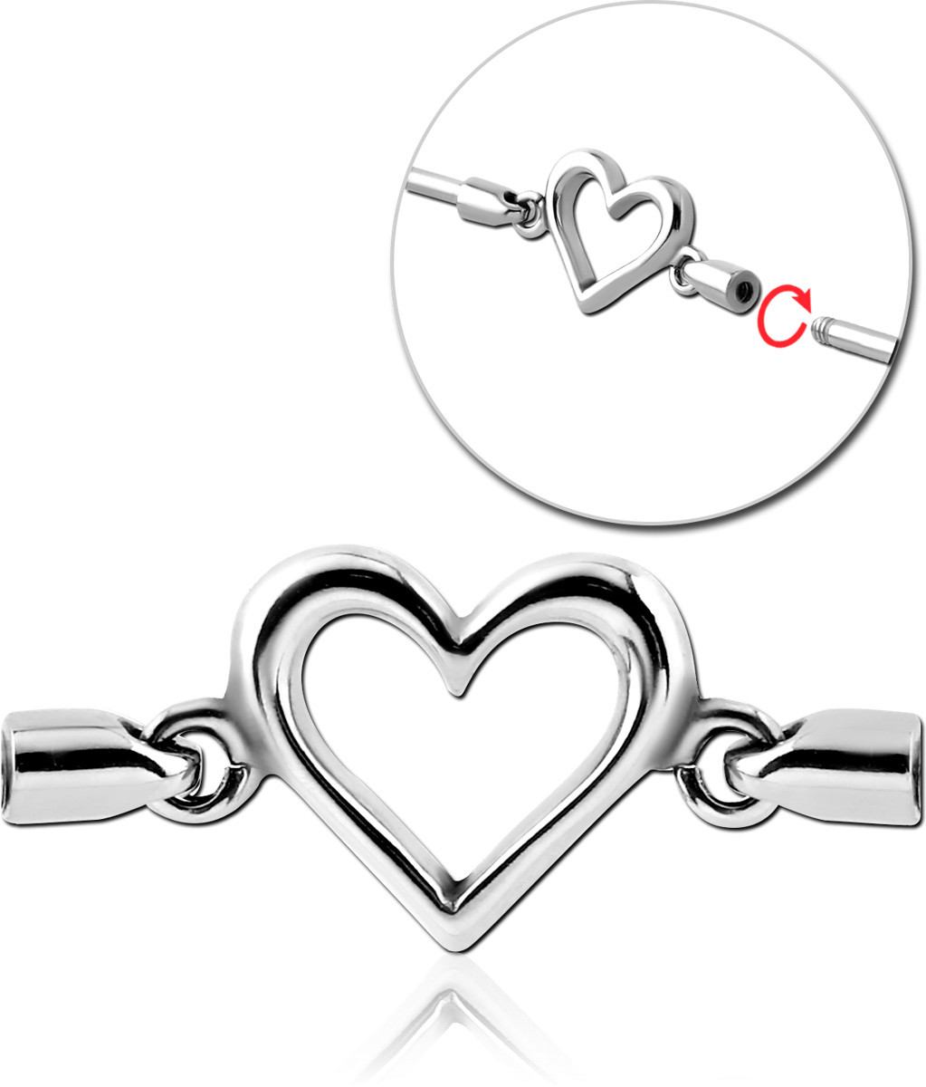 SURGICAL STEEL CHARM FOR INDUSTRIAL BARBELL - HEART
