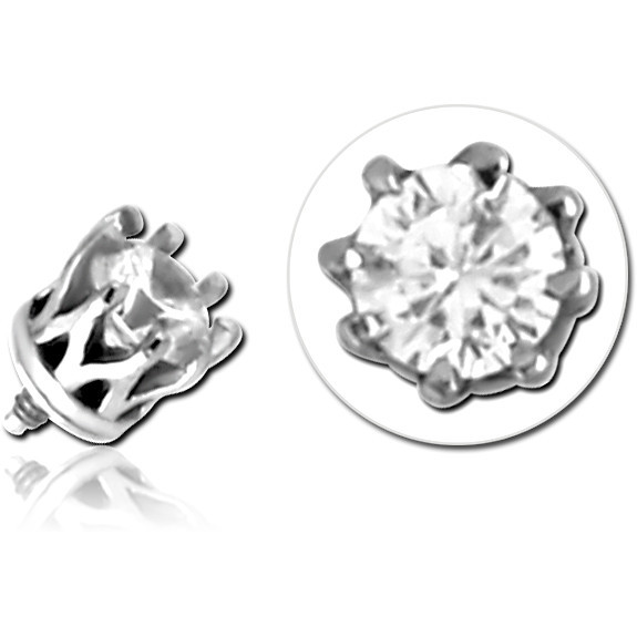 SURGICAL STEEL JEWELED ATTACHMENT FOR 1.6MM INTERNALLY THREADED PINS