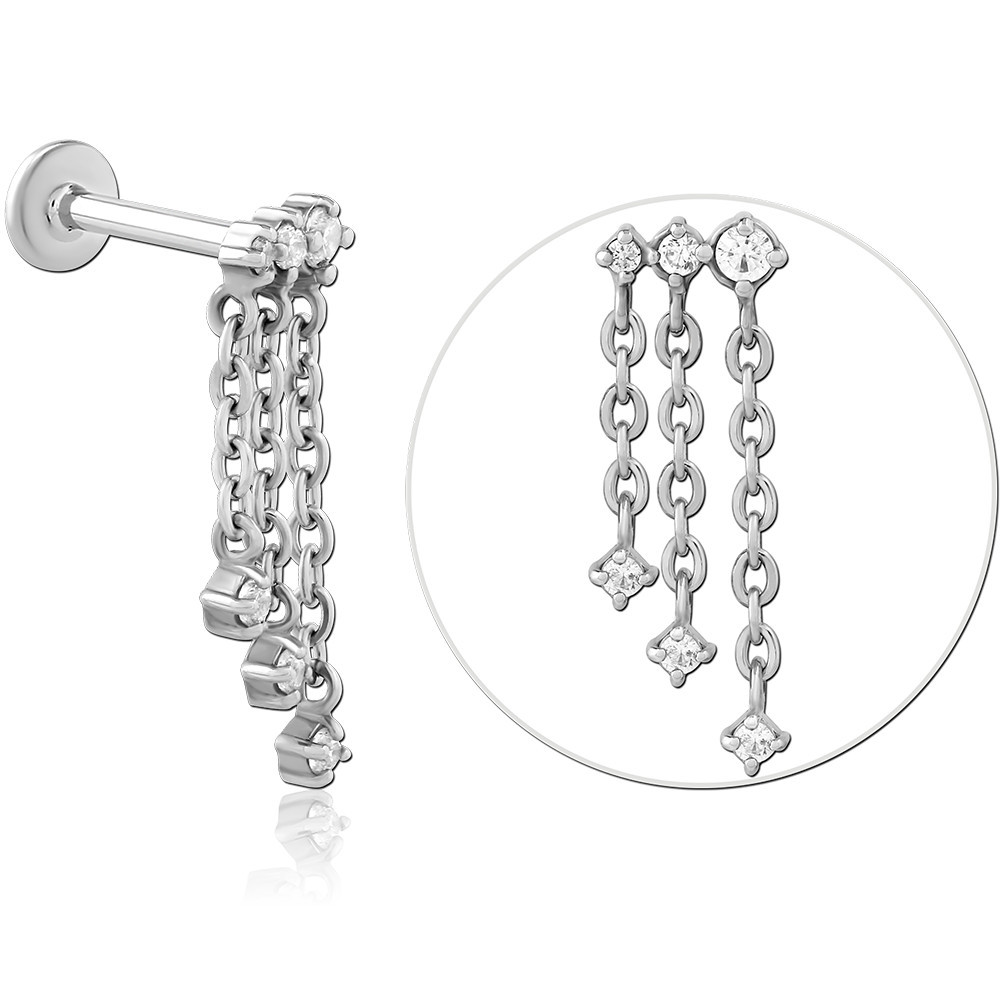 SURGICAL STEEL INTERNALLY THREADED JEWELED MICRO LABRET