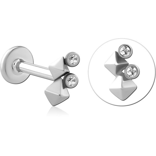 SURGICAL STEEL INTERNALLY THREADED JEWELED MICRO LABRET