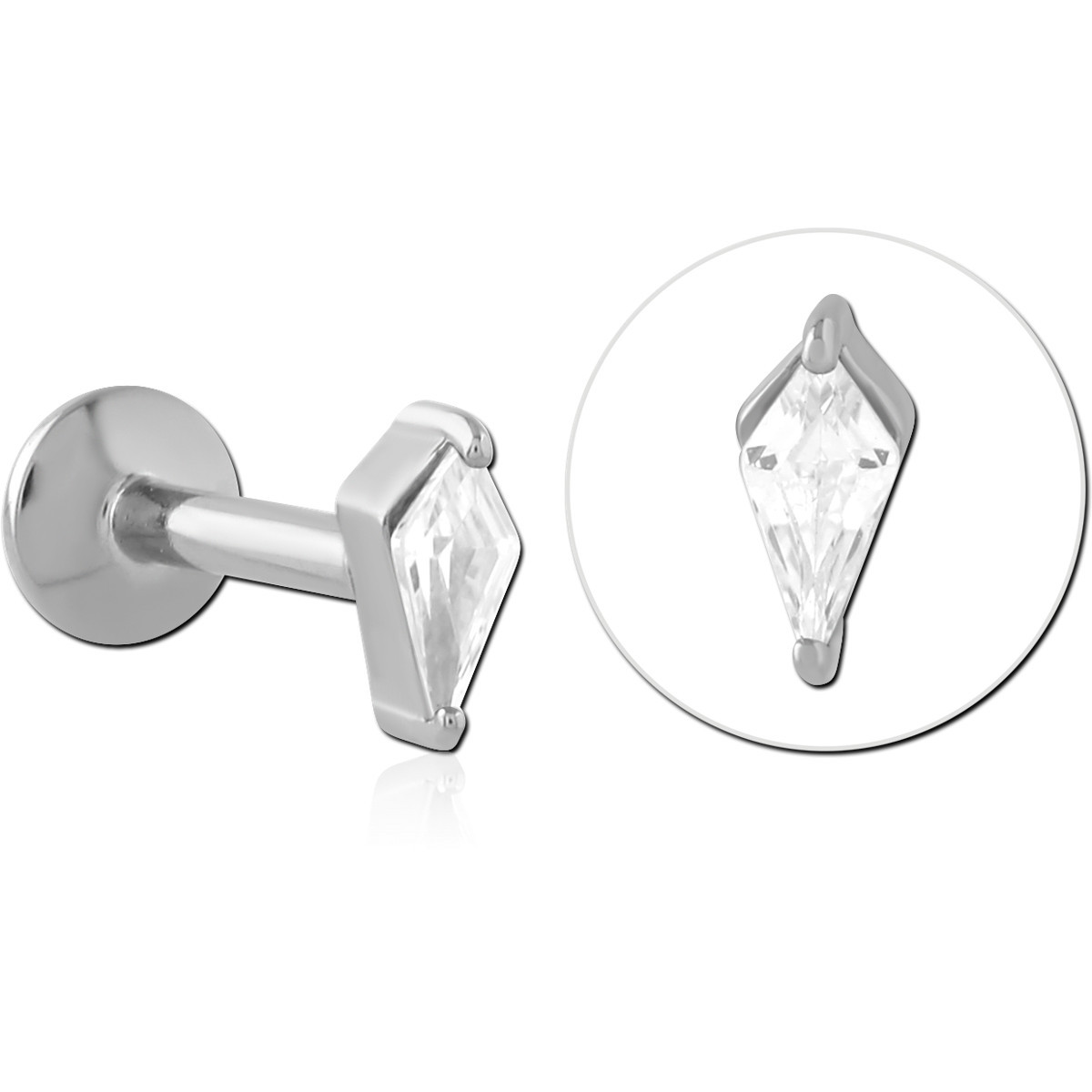 SURGICAL STEEL INTERNALLY THREADED JEWELED MICRO LABRET