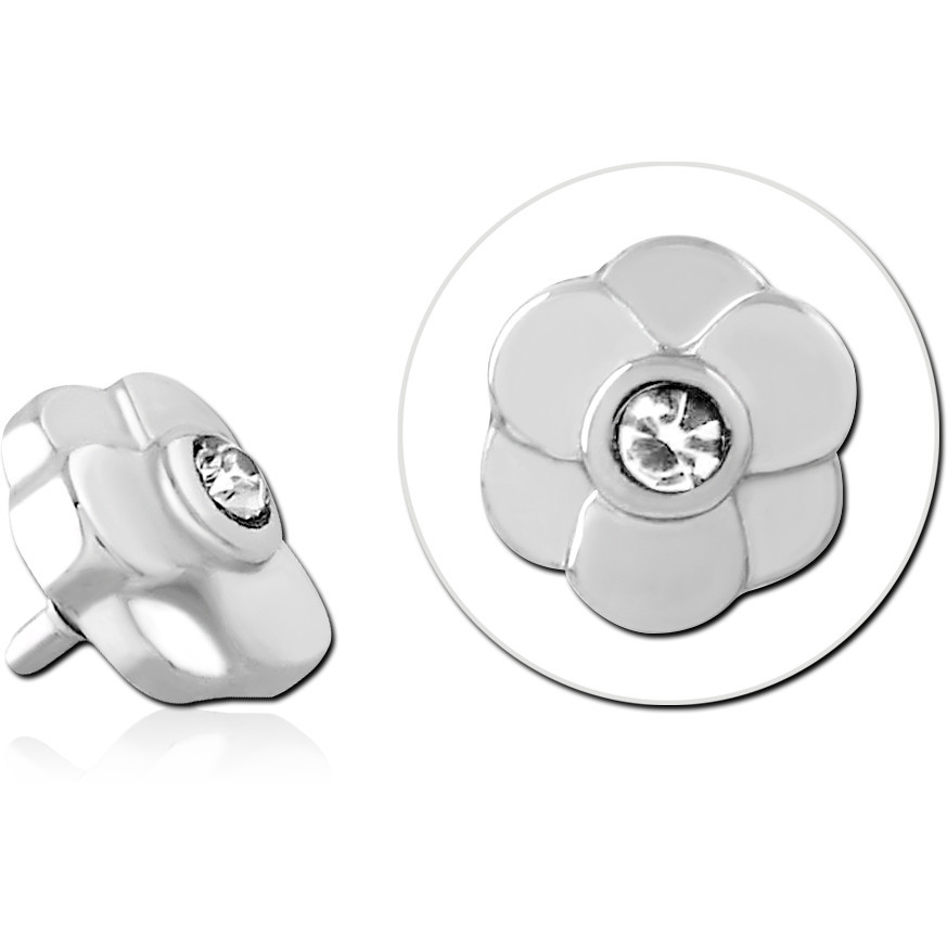 SURGICAL STEEL JEWELED MICRO ATTACHMENT FOR 1.2MM INTERNALLY THREADED PINS