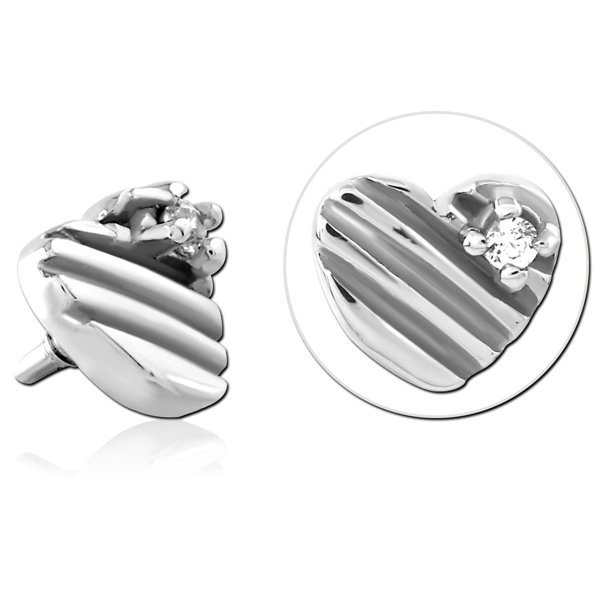 SURGICAL STEEL JEWELED MICRO ATTACHMENT FOR 1.2MM INTERNALLY THREADED PINS