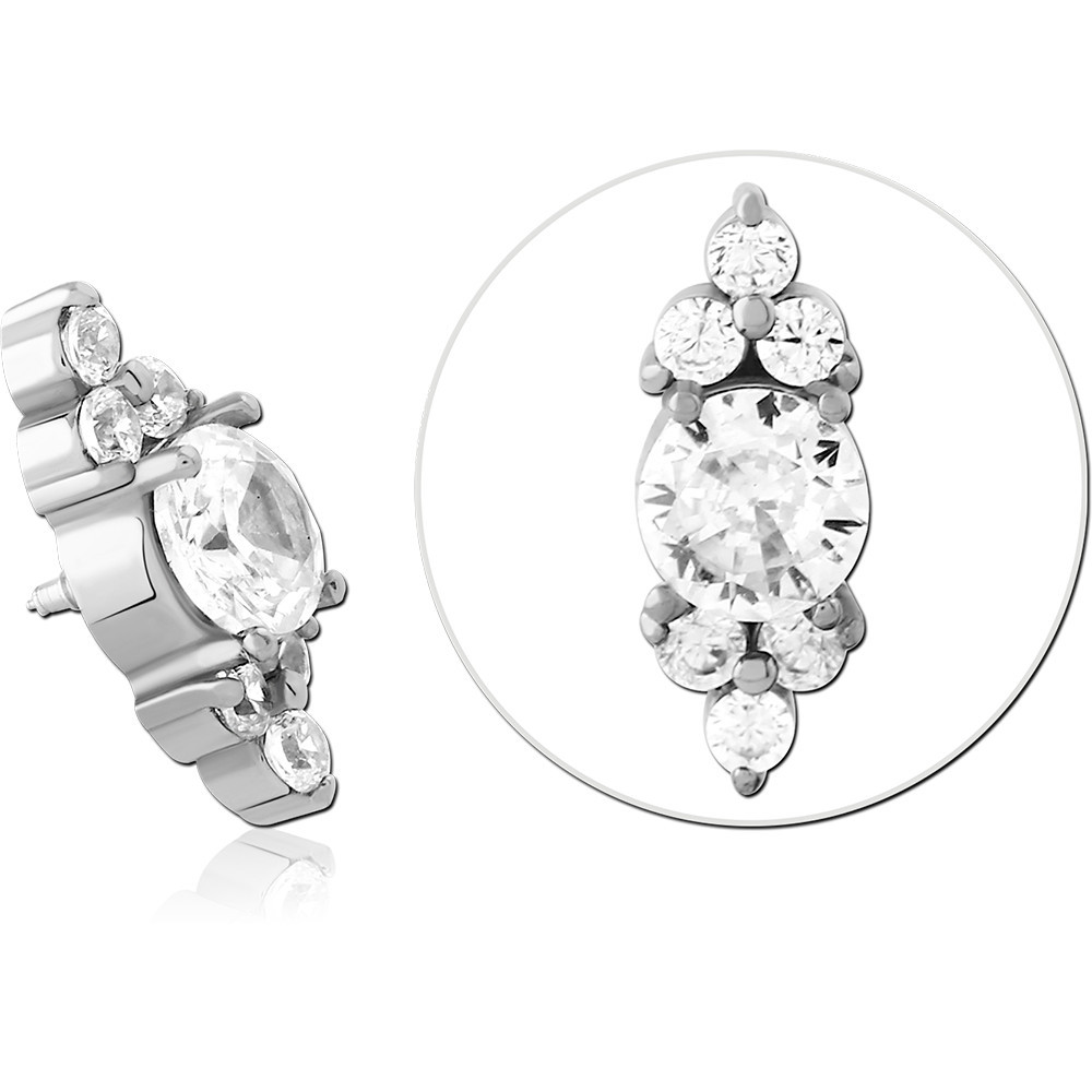 SURGICAL STEEL JEWELED MICRO ATTACHMENT FOR 1.2MM INTERNALLY THREADED PINS