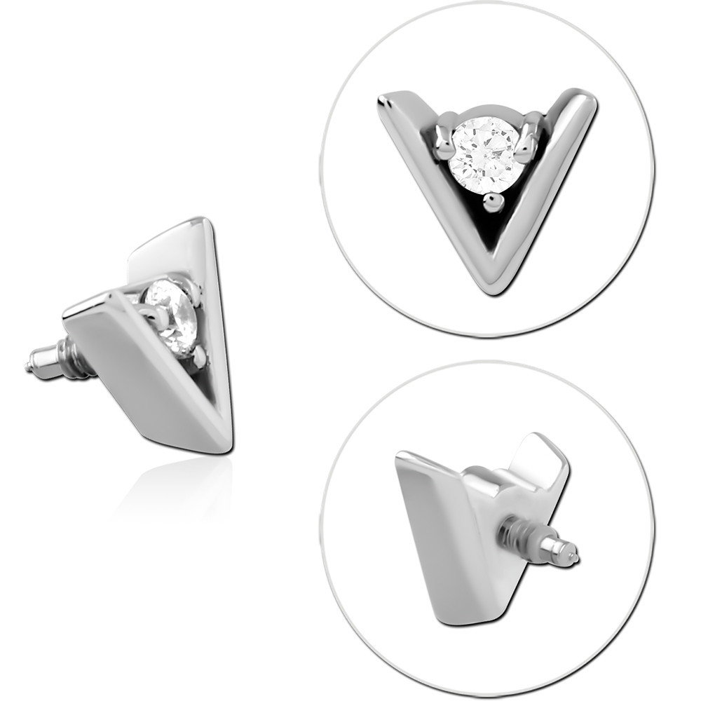 SURGICAL STEEL JEWELED MICRO ATTACHMENT FOR 1.2MM INTERNALLY THREADED PINS