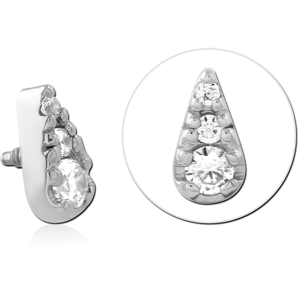 SURGICAL STEEL JEWELED MICRO ATTACHMENT FOR 1.2MM INTERNALLY THREADED PINS