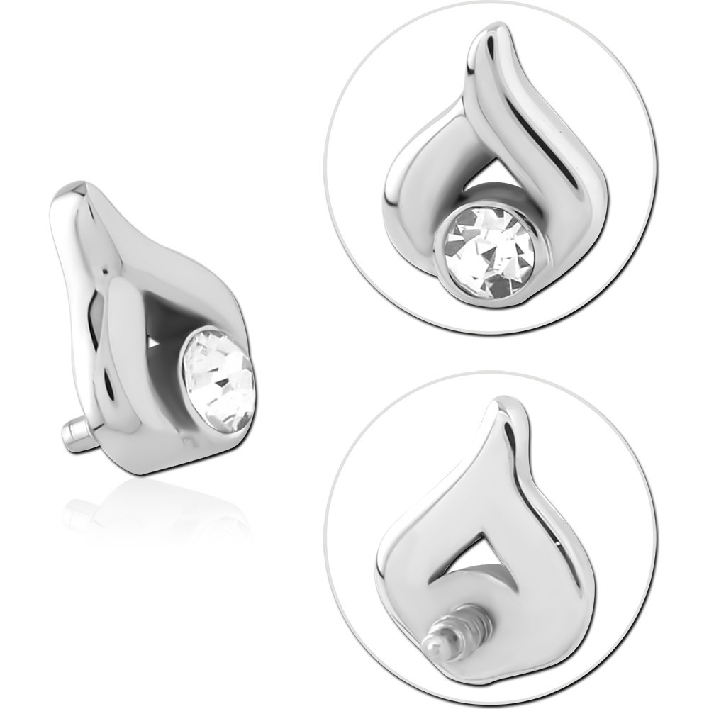 SURGICAL STEEL JEWELED MICRO ATTACHMENT FOR 1.2MM INTERNALLY THREADED PINS