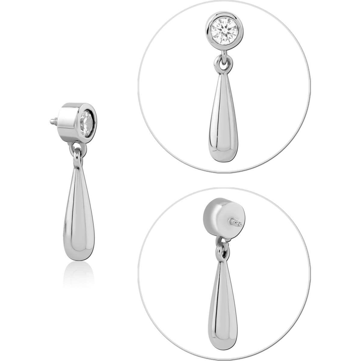 SURGICAL STEEL JEWELED MICRO ATTACHMENT FOR 1.2MM INTERNALLY THREADED PINS