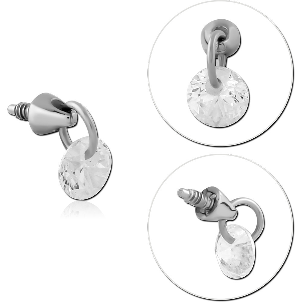 SURGICAL STEEL JEWELED MICRO ATTACHMENT FOR 1.2MM INTERNALLY THREADED PINS