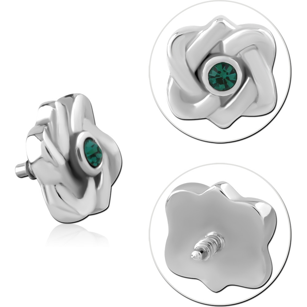 SURGICAL STEEL JEWELED MICRO ATTACHMENT FOR 1.2MM INTERNALLY THREADED PINS