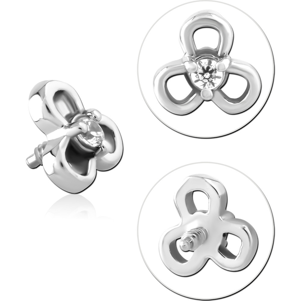SURGICAL STEEL JEWELED MICRO ATTACHMENT FOR 1.2MM INTERNALLY THREADED PINS