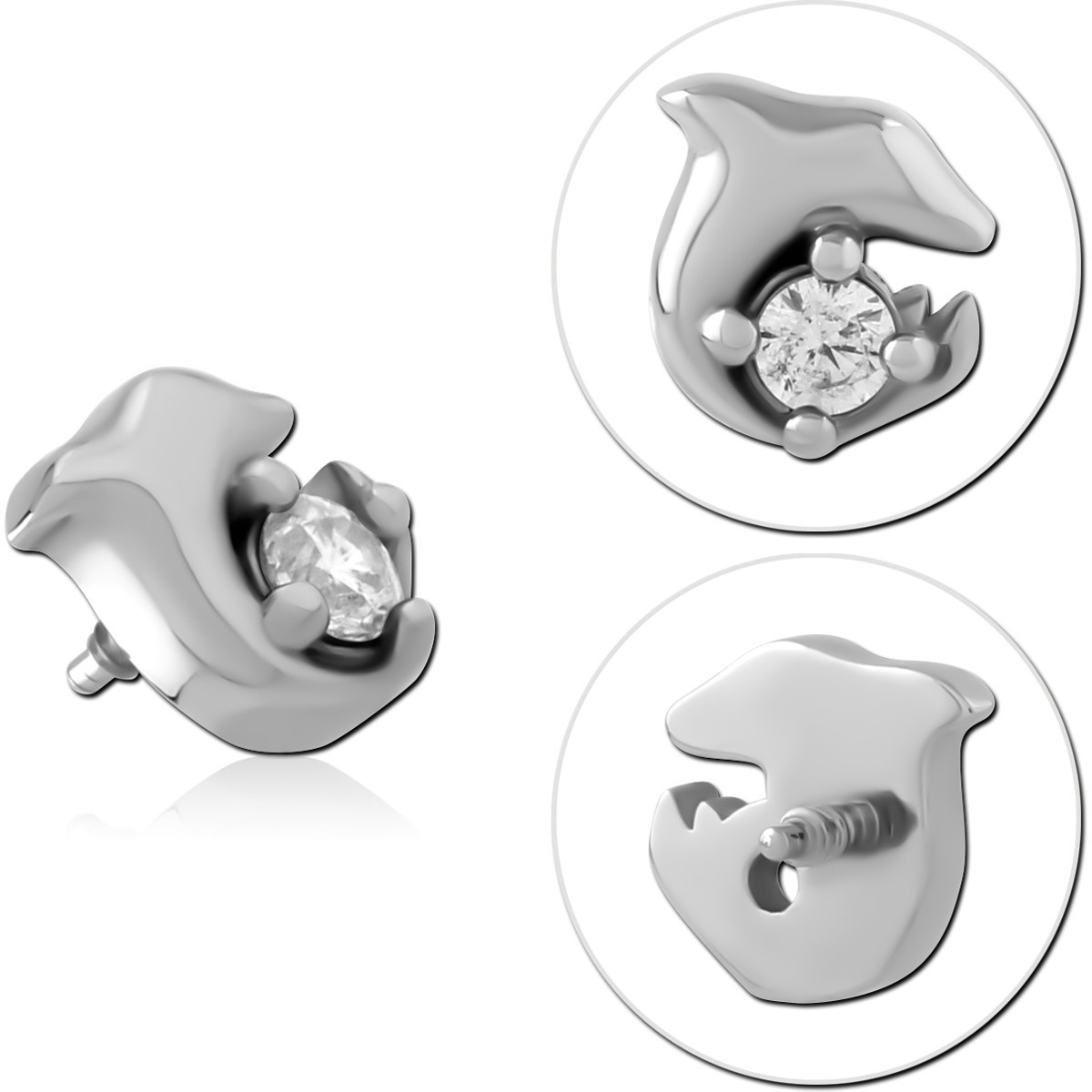 SURGICAL STEEL JEWELED MICRO ATTACHMENT FOR 1.2MM INTERNALLY THREADED PINS
