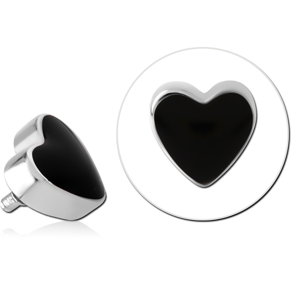 SURGICAL STEEL MICRO ATTACHMENT WITH ENAMEL FOR 1.2MM INTERNALLY THREADED PINS - HEART