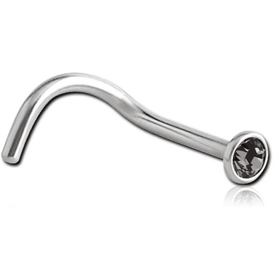 SURGICAL STEEL JEWELED CURVED NOSE STUD