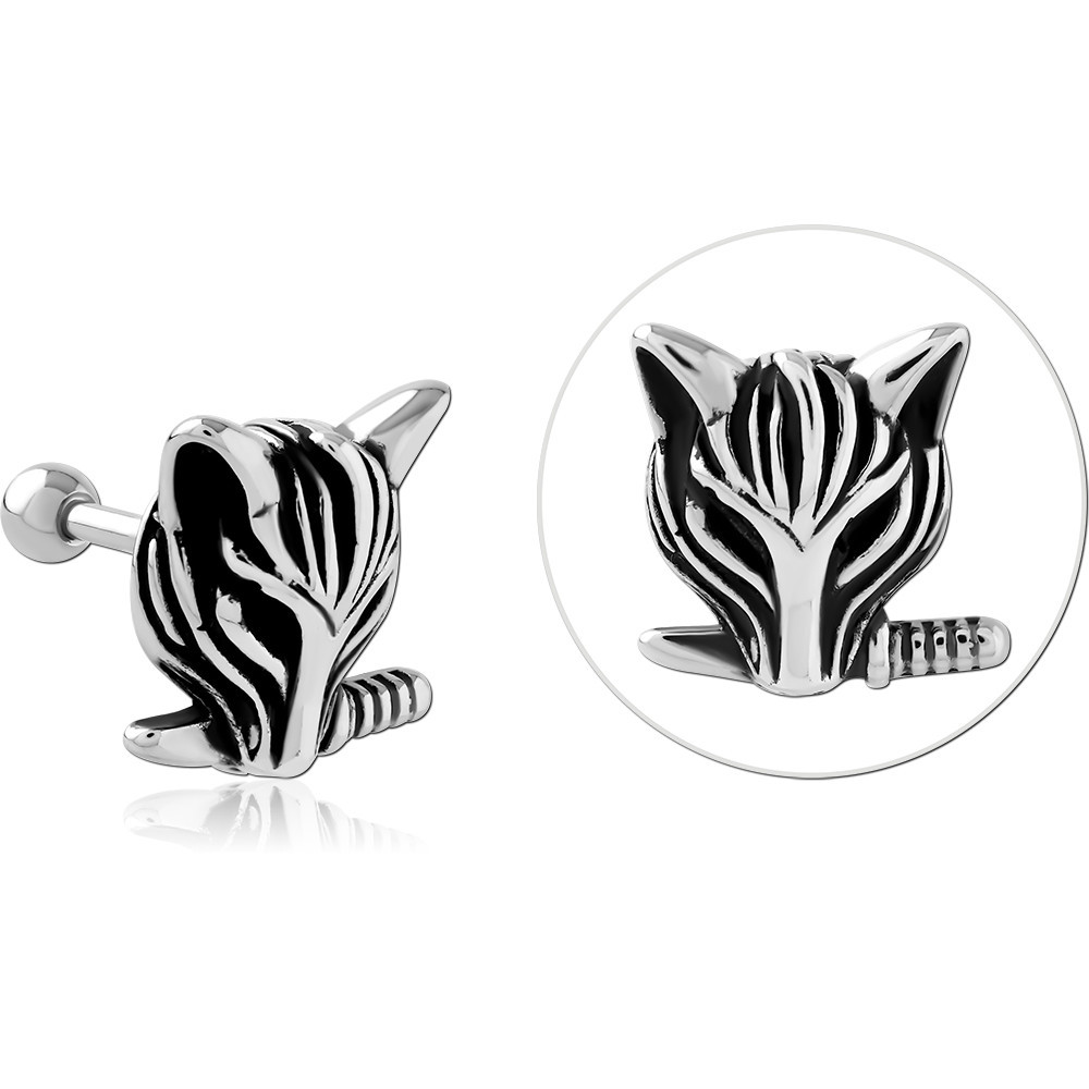 SURGICAL STEEL TRAGUS MICRO BARBELL - FOX