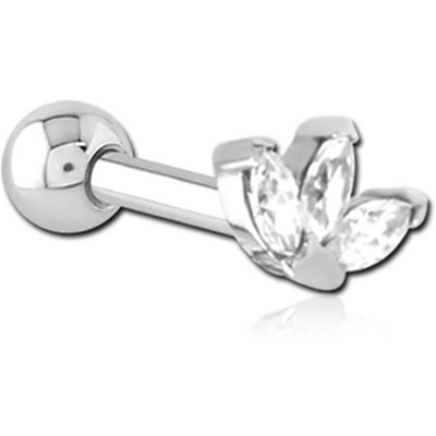 SURGICAL STEEL JEWELLED TRAGUS MICRO BARBELL