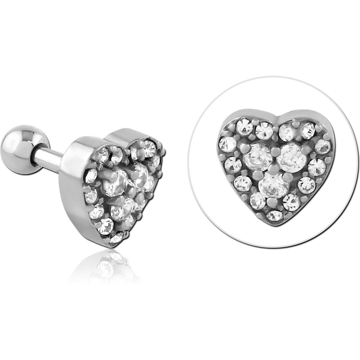 316L SURGICAL STEEL JEWELED TRAGUS MICRO BARBELL