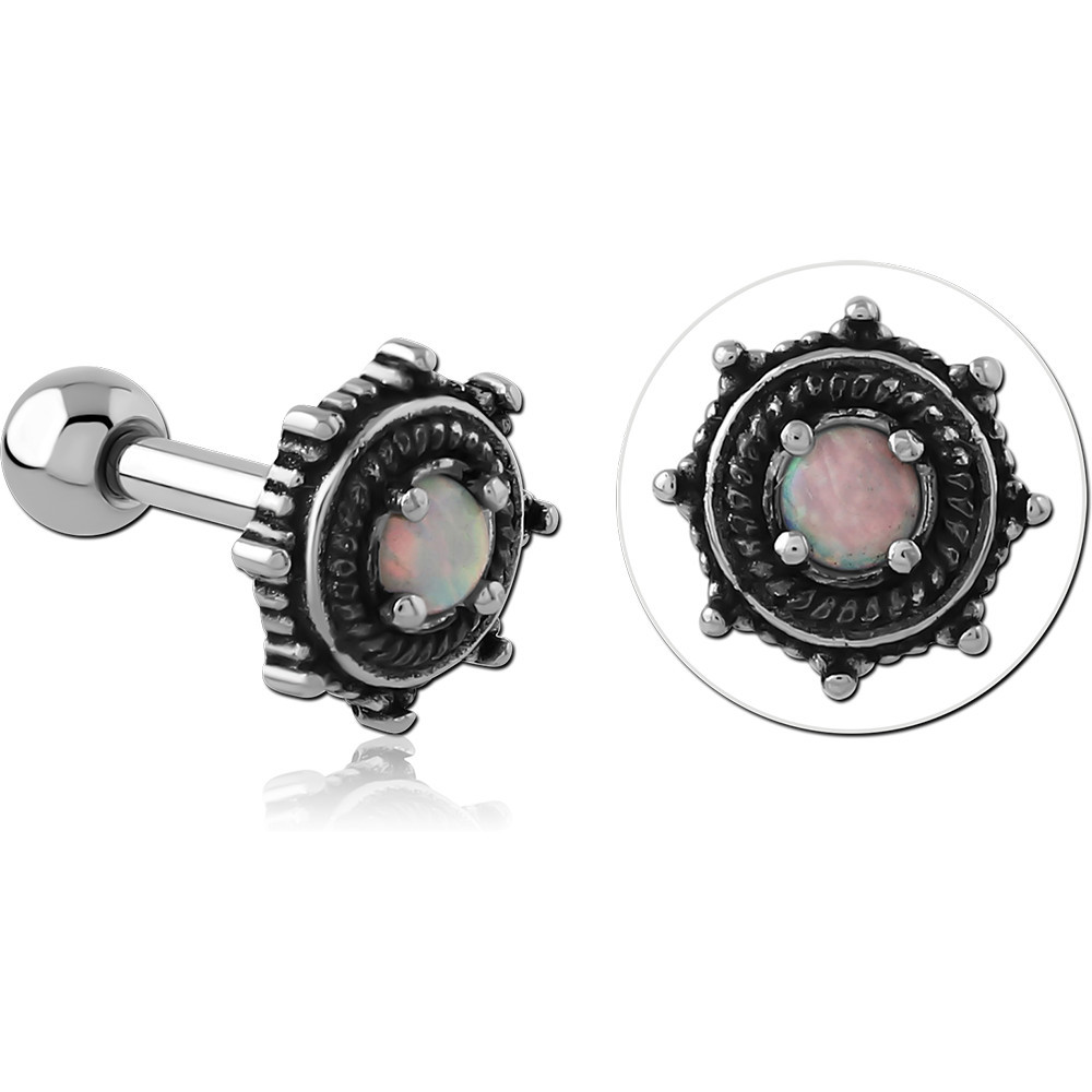 SURGICAL STEEL JEWELED TRAGUS MICRO BARBELL