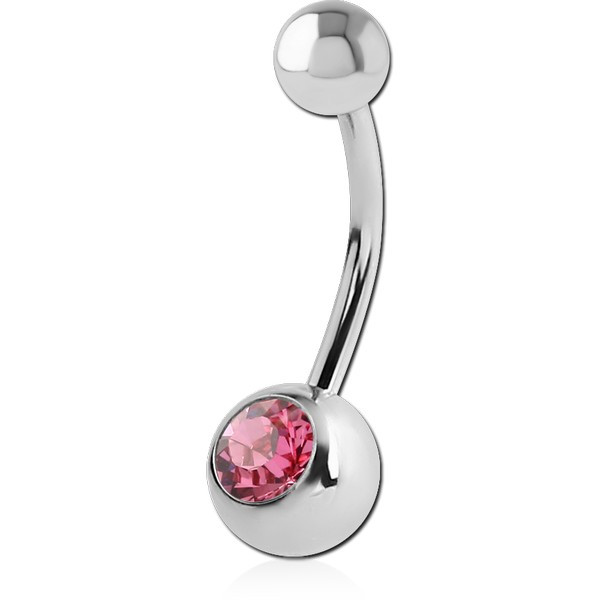 SURGICAL STEEL HIGH END CRYSTAL JEWELLED MICRO NAVEL BANANA
