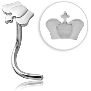 SURGICAL STEEL CROWN CURVED NOSE STUD