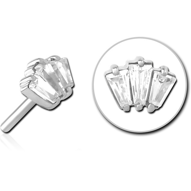 SURGICAL STEEL JEWELED THREADLESS ATTACHMENT