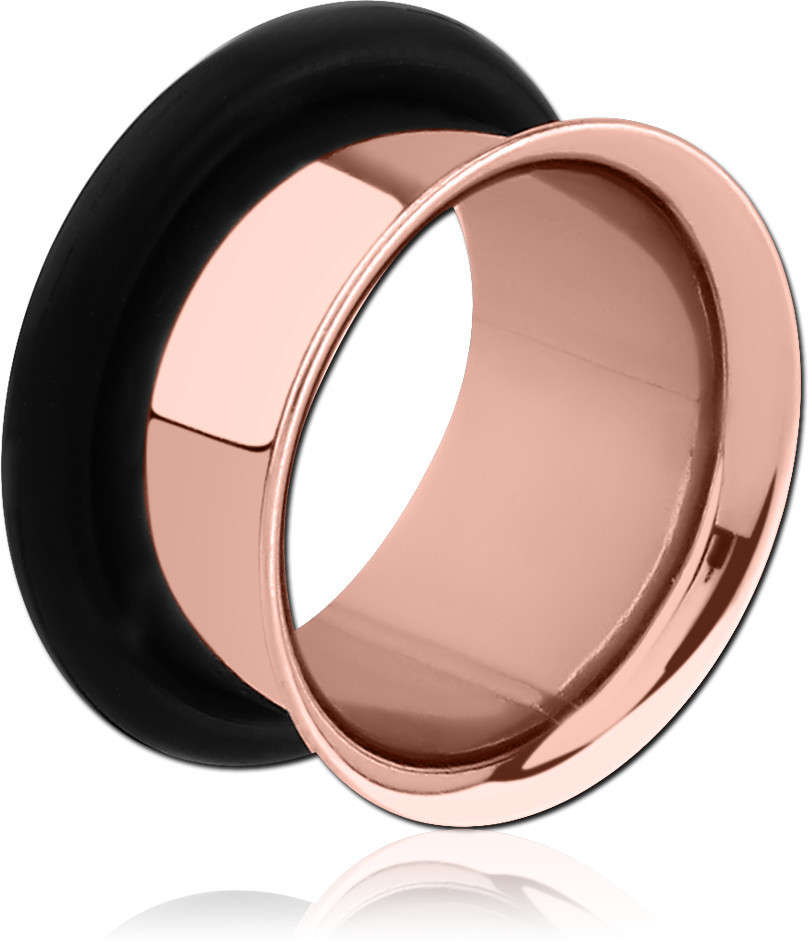 ROSE GOLD PVD COATED STAINLESS STEEL SINGLE FLARED TUNNEL