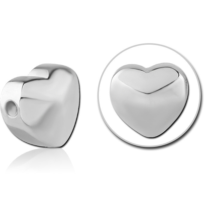 316L SURGICAL STEEL ATTACHMENT FOR BALL CLOSURE RING-HEART