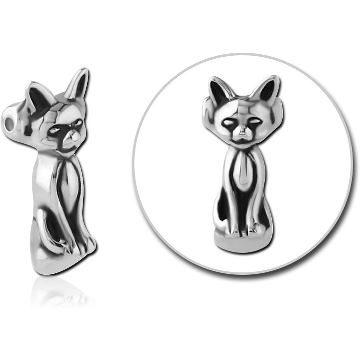 316L SURGICAL STEEL CAPTIVE RING ATTACHMENT SITTING CAT BEAD DESIGN